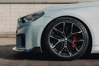 TREVORA G87 M2 carbon front splitter with winglets installed on a BMW M2 exterior car part.