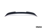 TREVORA G87 M2 Carbon rear spoiler mounted on white background, showcasing sleek exterior car accessory with aerodynamic design.