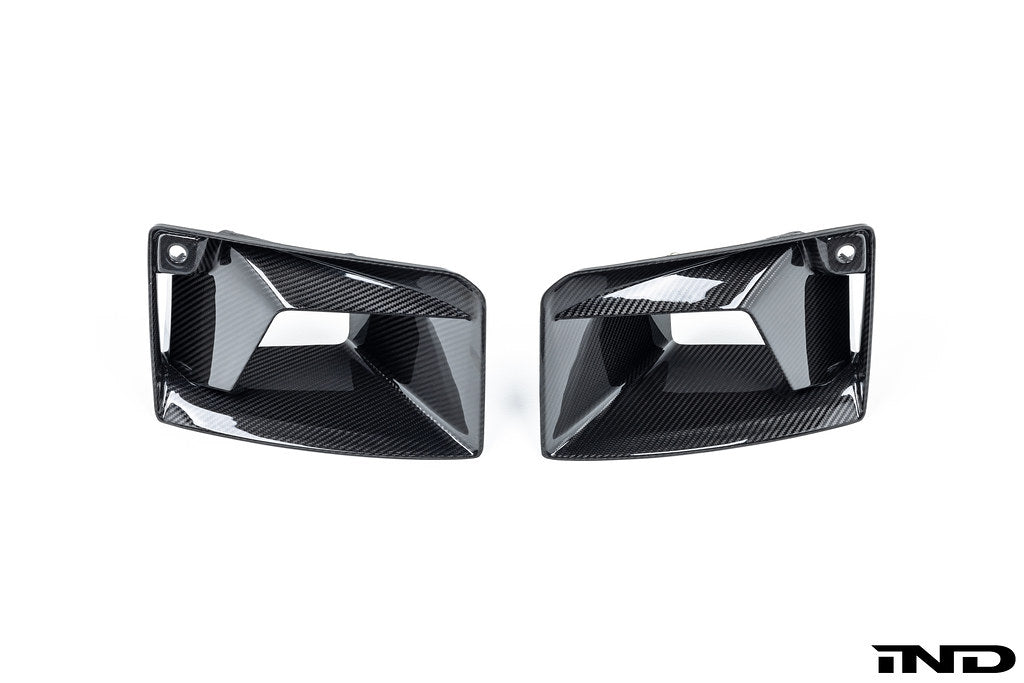 TREVORA G87 M2 TR87 carbon front air duct set for exterior of BMW M2, featuring lightweight white carbon fiber design