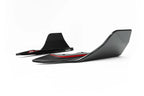 TREVORA G87 M2 carbon rear bumper winglet set installed on white BMW G87 M2 exterior car part.