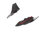 TREVORA G87 M2 carbon rear bumper winglet set on a white exterior car, enhancing aerodynamics and sporty appearance.