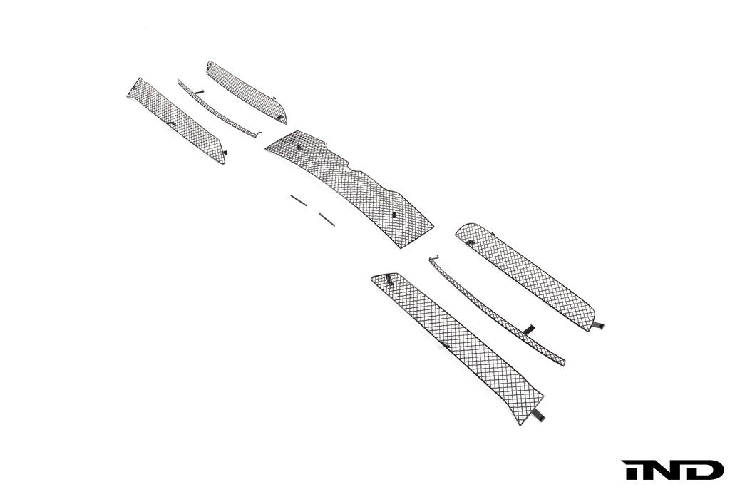 Zunsport Porsche Carrera 992.2 front lower grille set in black stainless steel, exterior car grille replacement for Porsche Carrera.
