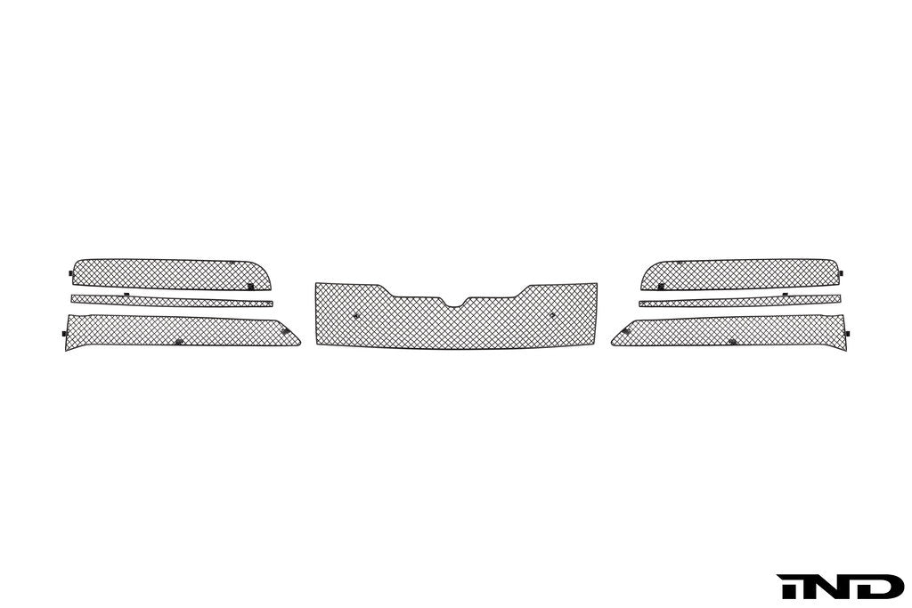 Zunsport Porsche Carrera 992.2 front lower grille set in black stainless steel, exterior car accessory for enhanced style and protection.
