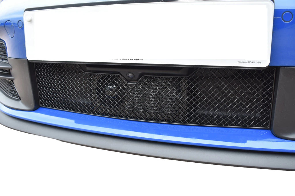 Zunsport Porsche Carrera 992.2 front lower grille set installed on the exterior of the vehicle, showing the sleek black design.