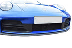 Zunsport Porsche Carrera 992.2 front lower grille set installed on the exterior of the vehicle, showcasing sleek black mesh design.