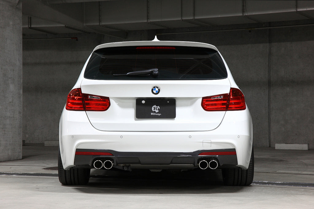 3d design f30 f31 m sport carbon fiber rear diffuser - iND Distribution