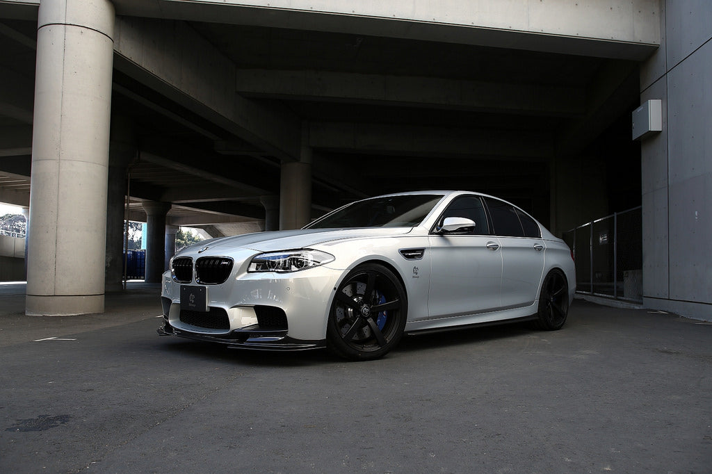 3d design f10 m5 carbon fiber front lip spoiler set - iND Distribution