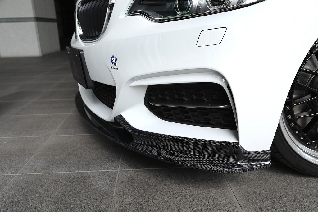 3d design f22 m sport carbon fiber front lip spoiler - iND Distribution