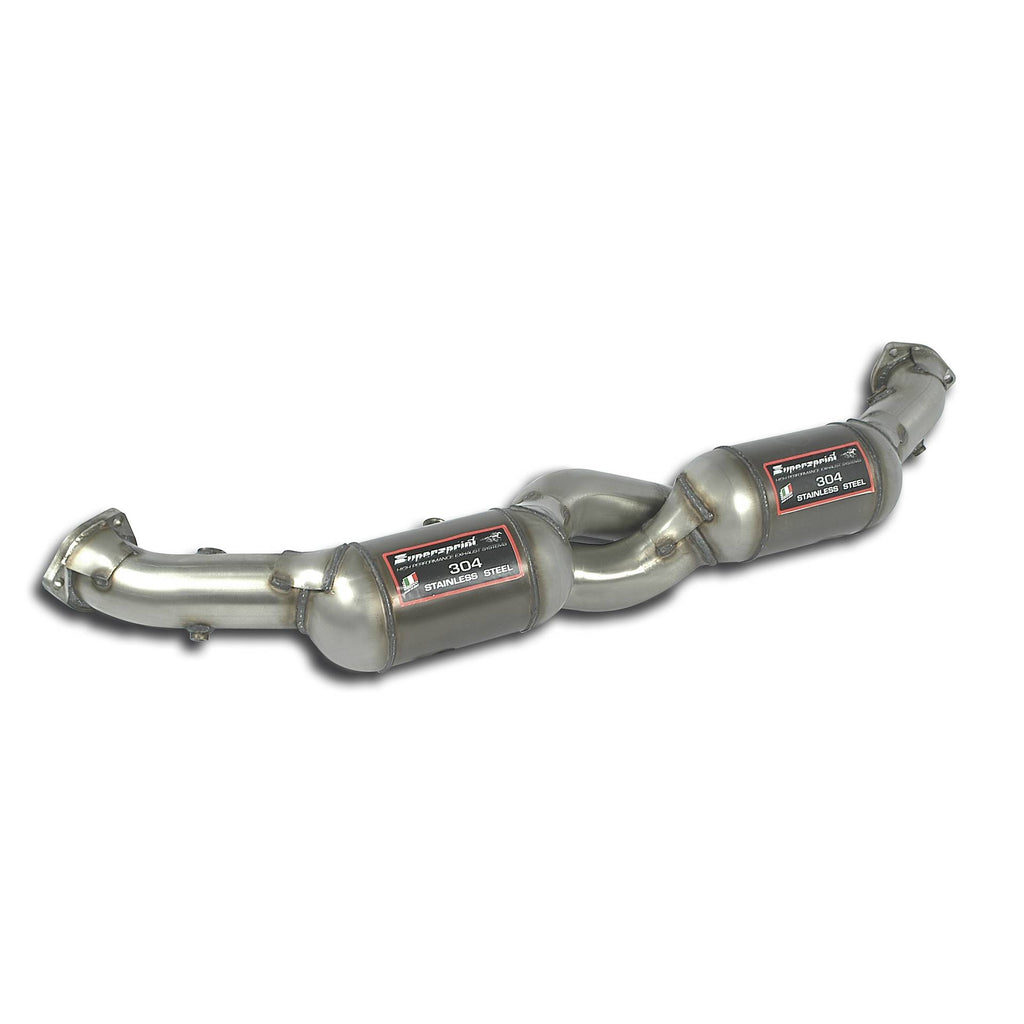 Supersprint PORSCHE 911 (996 - 3.8L Engine conversion)  Front Pipe With Metallic Catalytic Converter Right + Left 100Cpsi