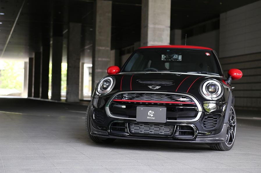 3d design mini f56 jcw carbon fiber front lip spoiler - iND Distribution