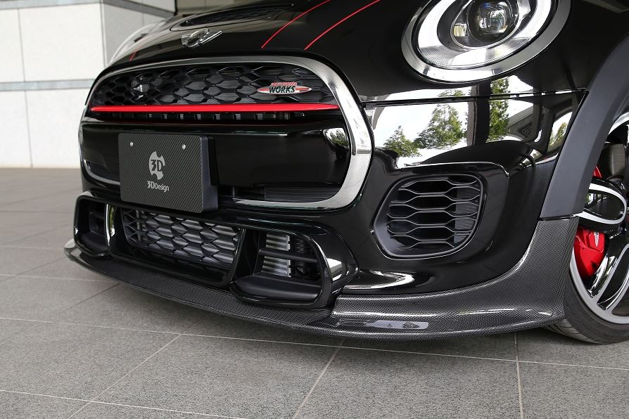 3d design mini f56 jcw carbon fiber front lip spoiler - iND Distribution