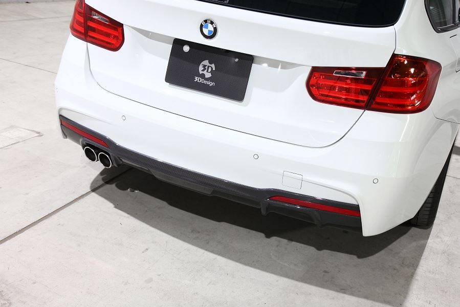 3D Design F30 F31 3-Series M Sport Carbon Rear Diffuser - iND Distribution
