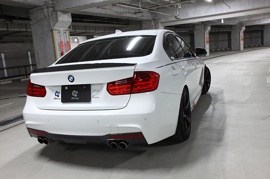 3d design f30 f31 335 m sport carbon fiber rear diffuser 