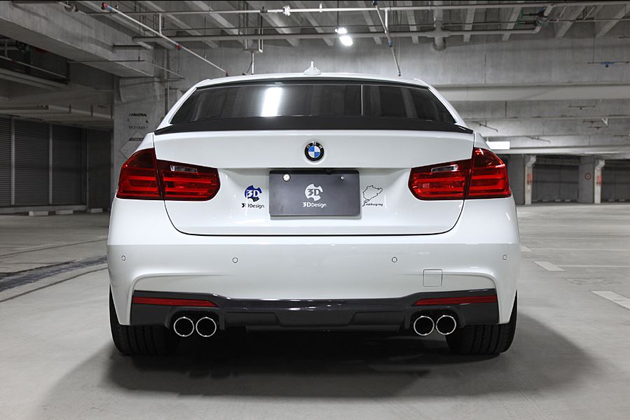 3D Design F30 F31 335i M Sport Carbon Rear Diffuser - 4 Tip - iND ...