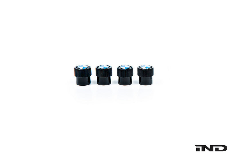 BMW OEM roundel black valve stem cap set - iND Distribution