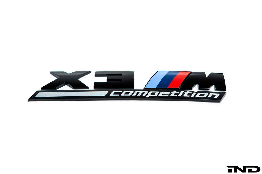 BMW F97 X3M Competition Trunk Emblem - Gloss Black - iND Distribution
