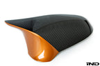 BMW m performance carbon fiber mirror caps with acid orange - iND Distribution