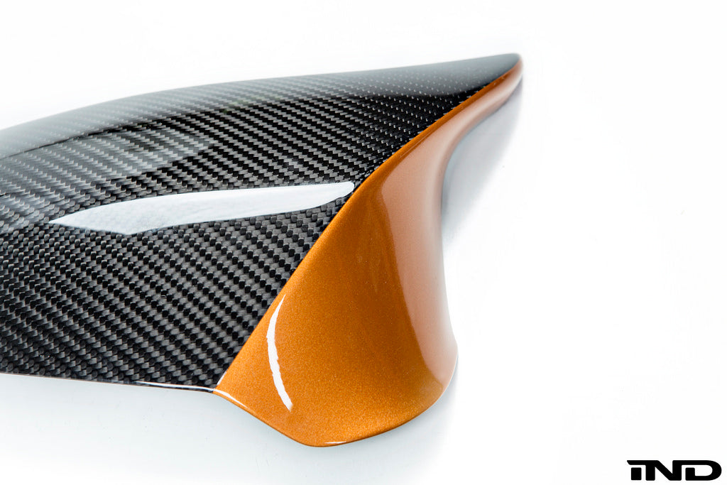 BMW m performance carbon fiber mirror caps with acid orange - iND Distribution