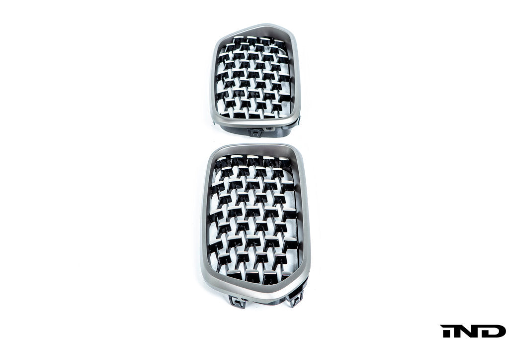 BMW F39 X2 Burnished Aluminum Front Grille Set - Mesh