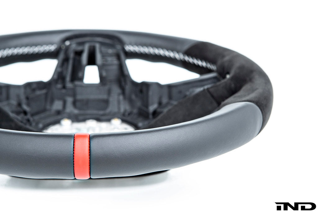 BMW M Performance G-Chassis Steering Wheel - Red Stripe + Silver Grey Stitching