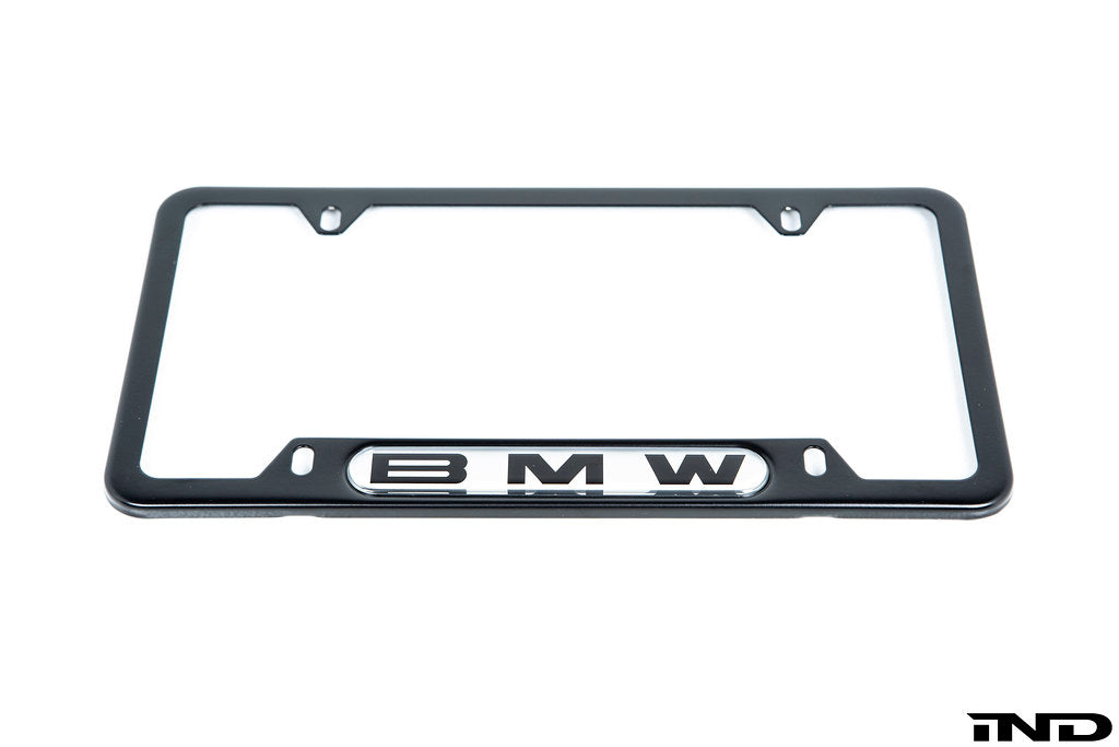 BMW Nameplate Black Stainless Steel License Plate Frame