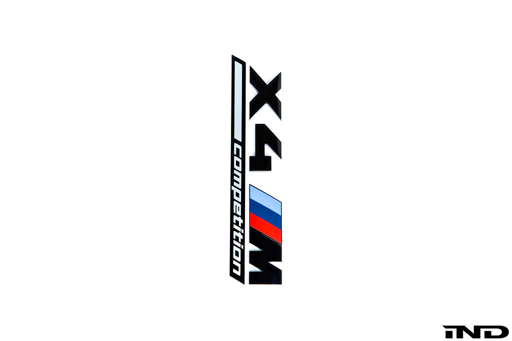 BMW F98 X4M Competition Trunk Emblem - Gloss Black