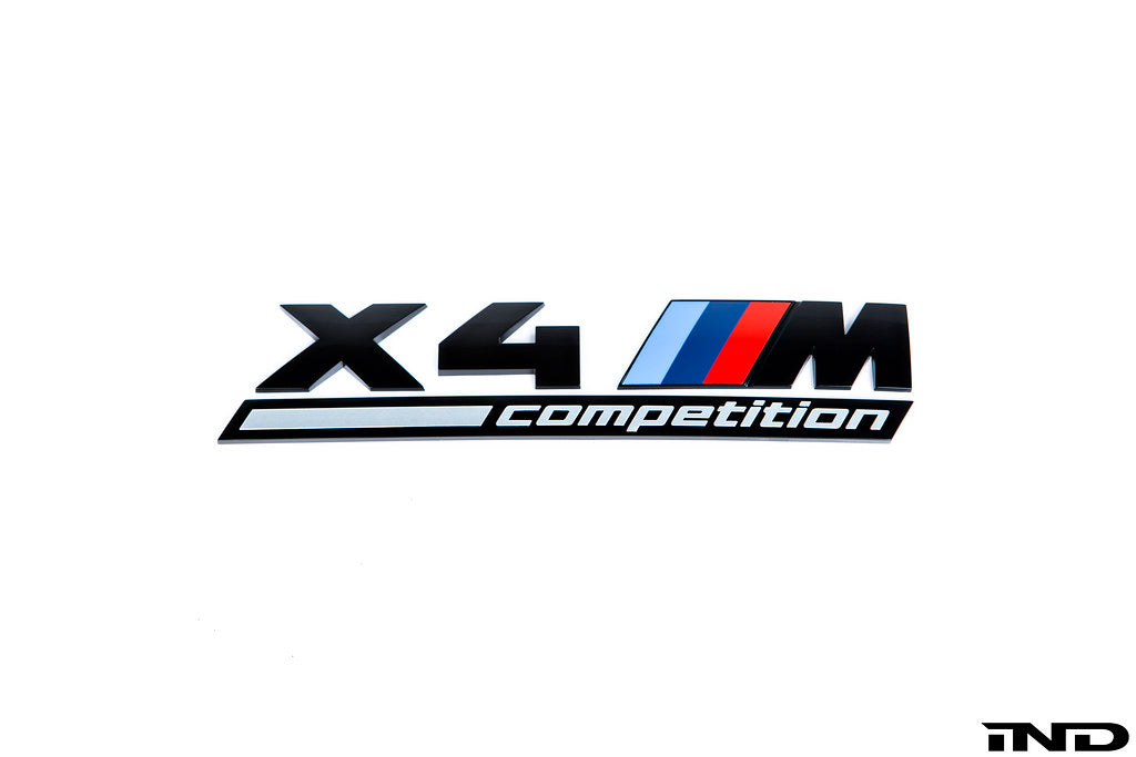 BMW F98 X4M Competition Trunk Emblem - Gloss Black