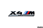 BMW F98 X4M Competition Trunk Emblem - Gloss Black