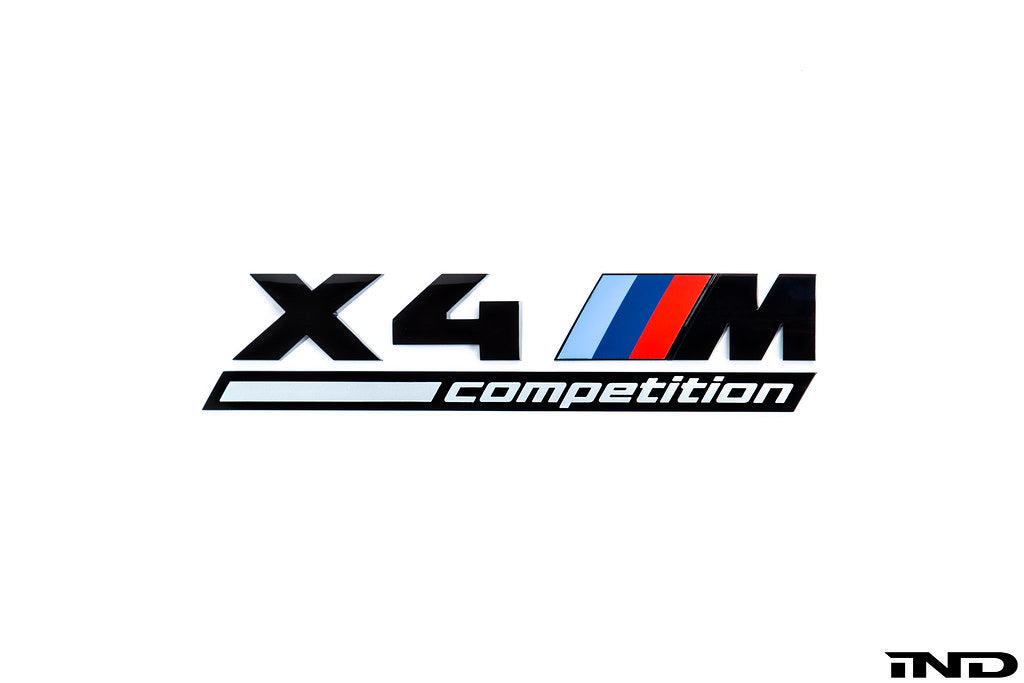 BMW F98 X4M Competition Trunk Emblem - Gloss Black