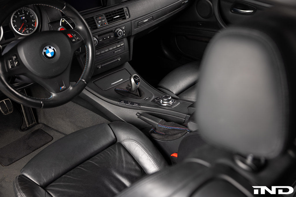 IND E9X M3 Tri-Color Stitched Alcantara Shift Boot