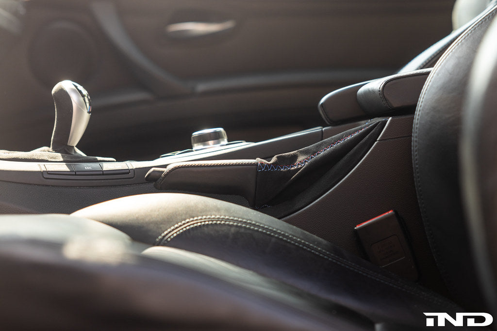 IND E9X M3 Tri-Color Stitched Alcantara E-Brake Boot - LHD