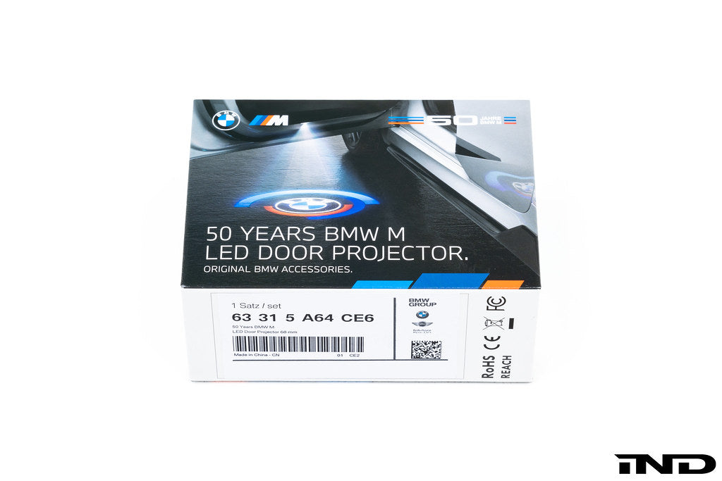 BMW M 50 Year Anniversary Heritage LED Door Projector Light Kit - 68mm