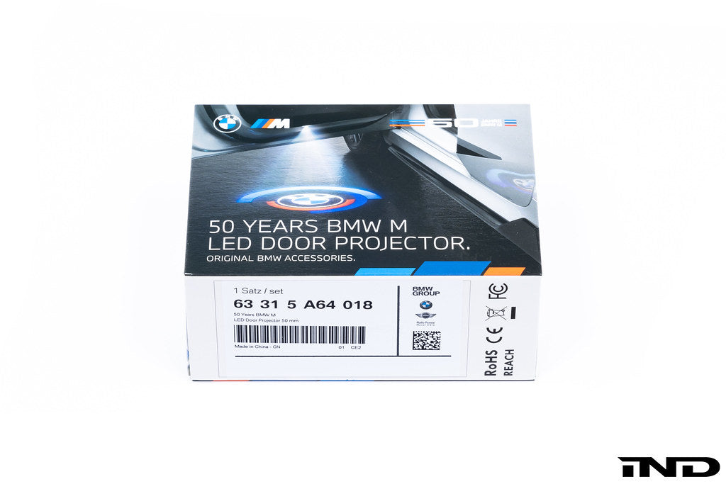 BMW M 50 Year Anniversary Heritage LED Door Projector Light Kit - 50mm