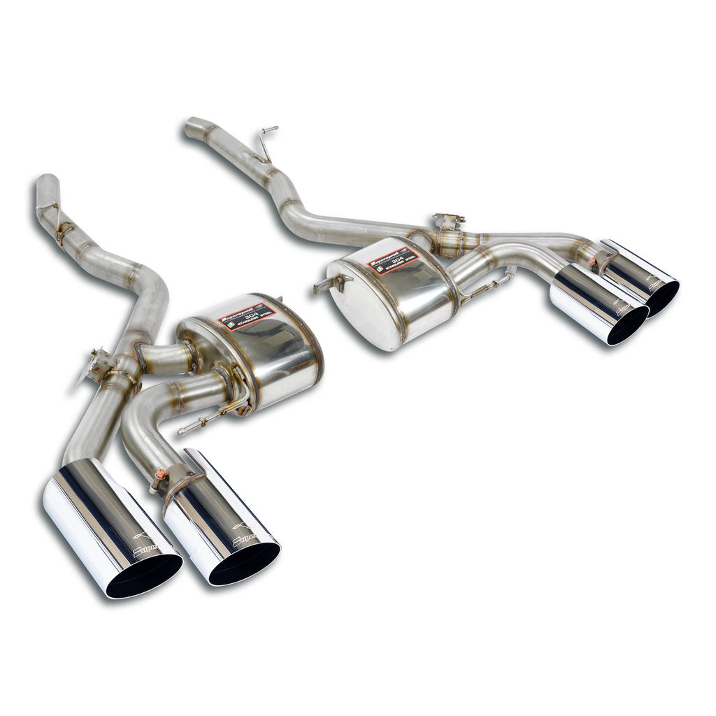 Supersprint BMW F97 X3 M Rear Mufflers Kit Right Oo100 + Left Oo100 With Valves, Silver Tips