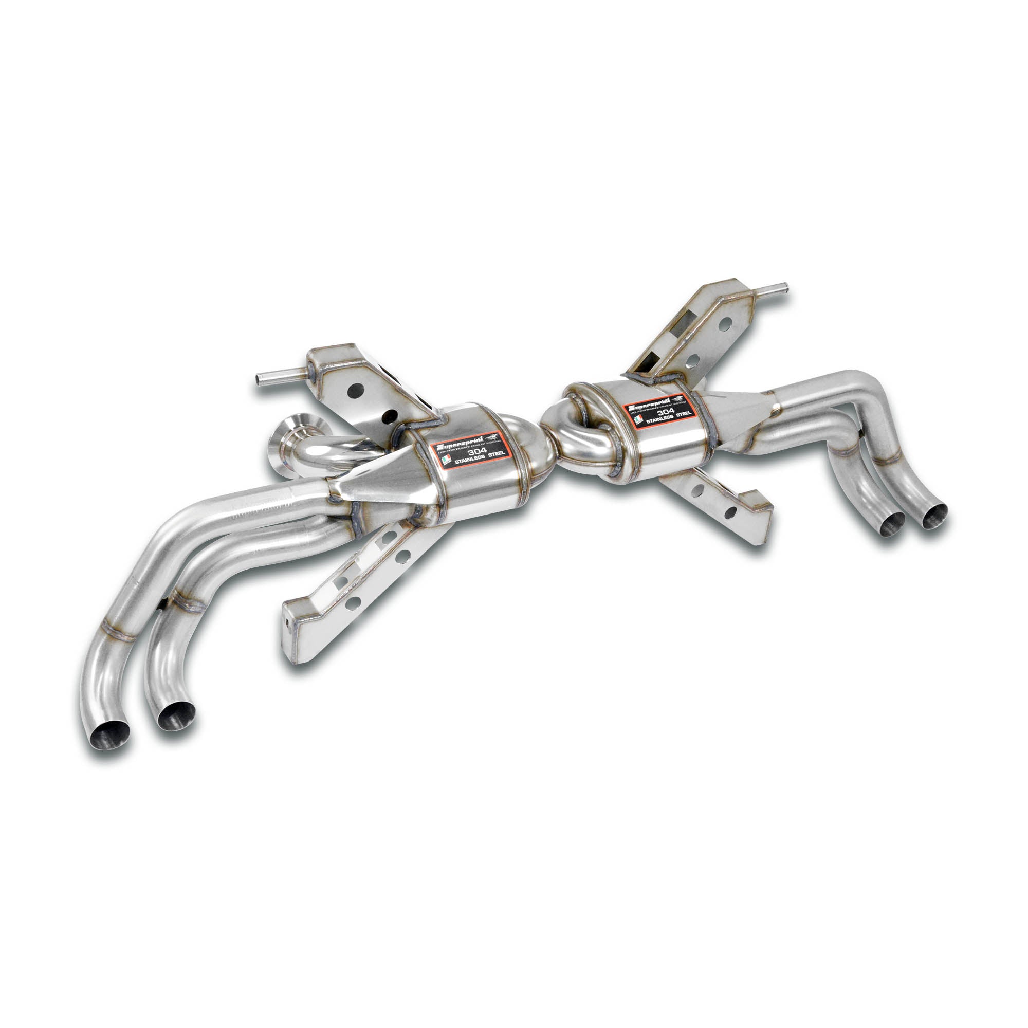 Supersprint AUDI R8 Coupè Rear Exhaust "Racing" Right - Left 4 Exits(Deletes The Stock, Main Catalytics - Fits To The Stock Endpipes)-13,5 Kg