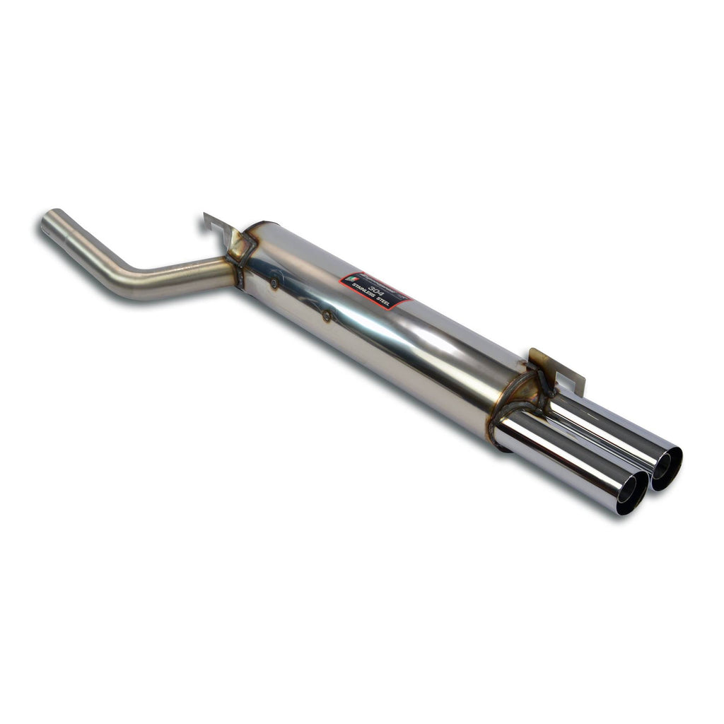 Supersprint BMW 1600/2002 series rear exhaust with twin 60mm pipes, high-performance stainless steel exhaust system.