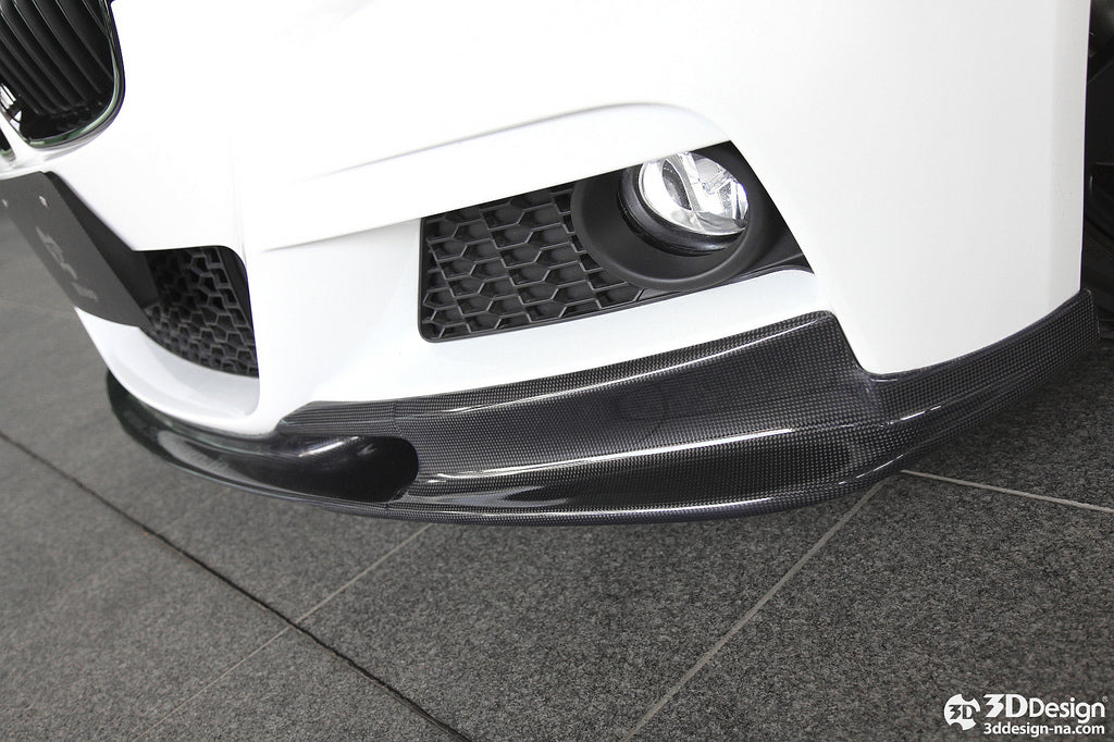 3d design f30 f31 m sport carbon fiber front lip spoiler - iND Distribution