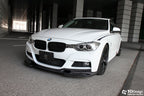3d design f30 f31 m sport carbon fiber front lip spoiler - iND Distribution