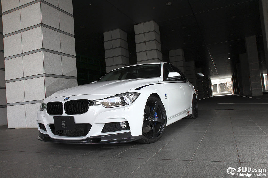 3d design f30 f31 m sport carbon fiber front lip spoiler - iND Distribution