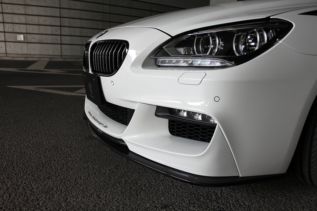 3d design f06 f12 f13 m sport carbon fiber front lip spoiler - iND Distribution