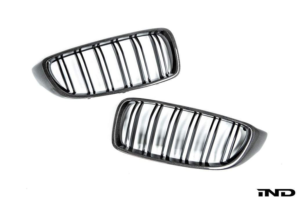 AutoTecknic f32 4 series carbon dual slat front grille set - iND Distribution