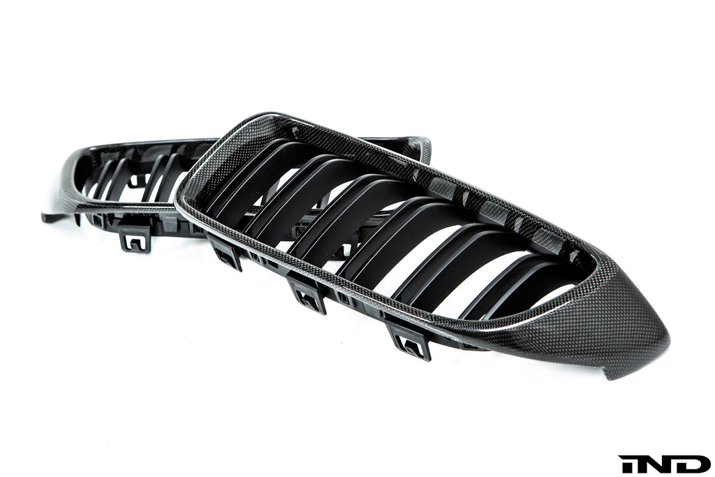 AutoTecknic f32 4 series carbon dual slat front grille set - iND Distribution