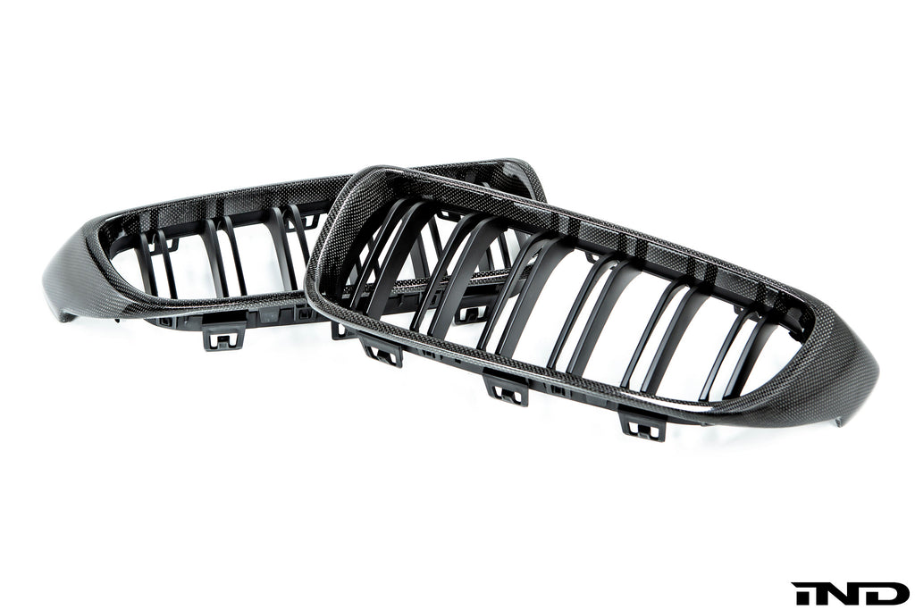 AutoTecknic f32 4 series carbon dual slat front grille set - iND Distribution