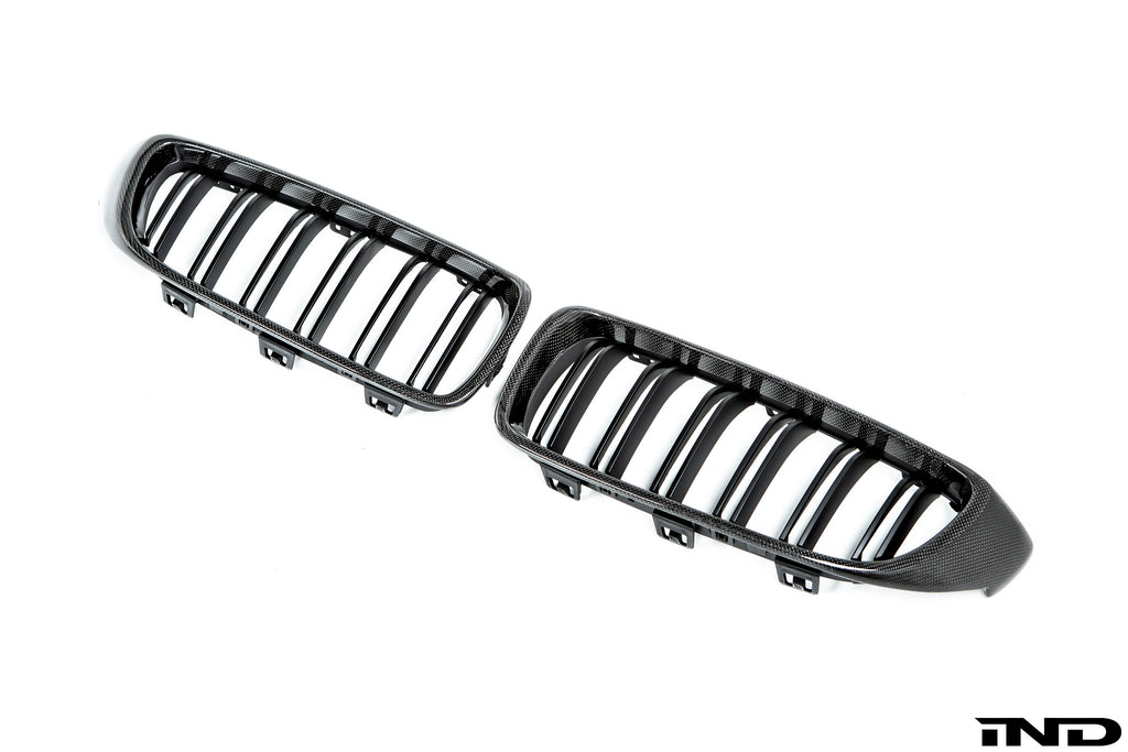 AutoTecknic f32 4 series carbon dual slat front grille set - iND Distribution