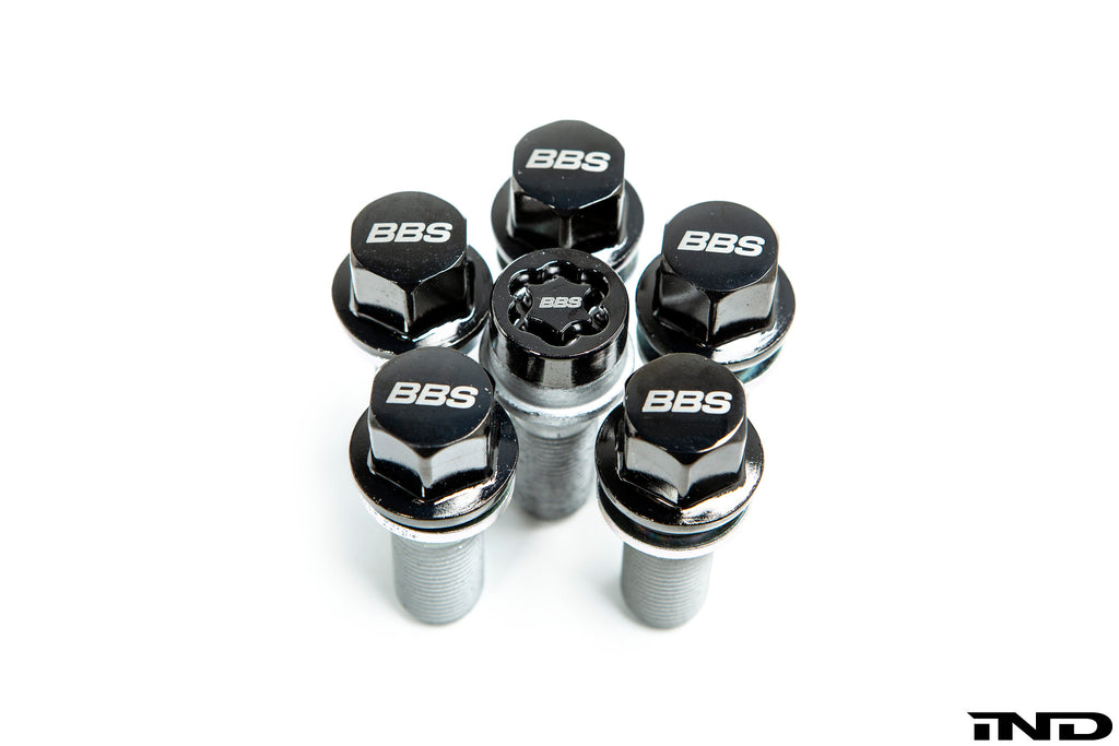 BBS m14x1 25 locking wheel bolt set black chrome - iND Distribution