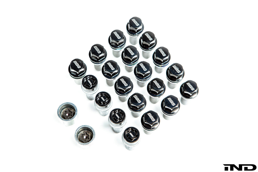 BBS m14x1 25 locking wheel bolt set black chrome - iND Distribution