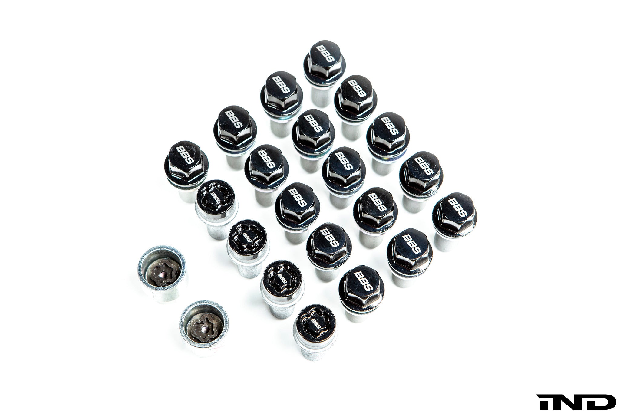 BBS m14x1 25 locking wheel bolt set black chrome - iND Distribution