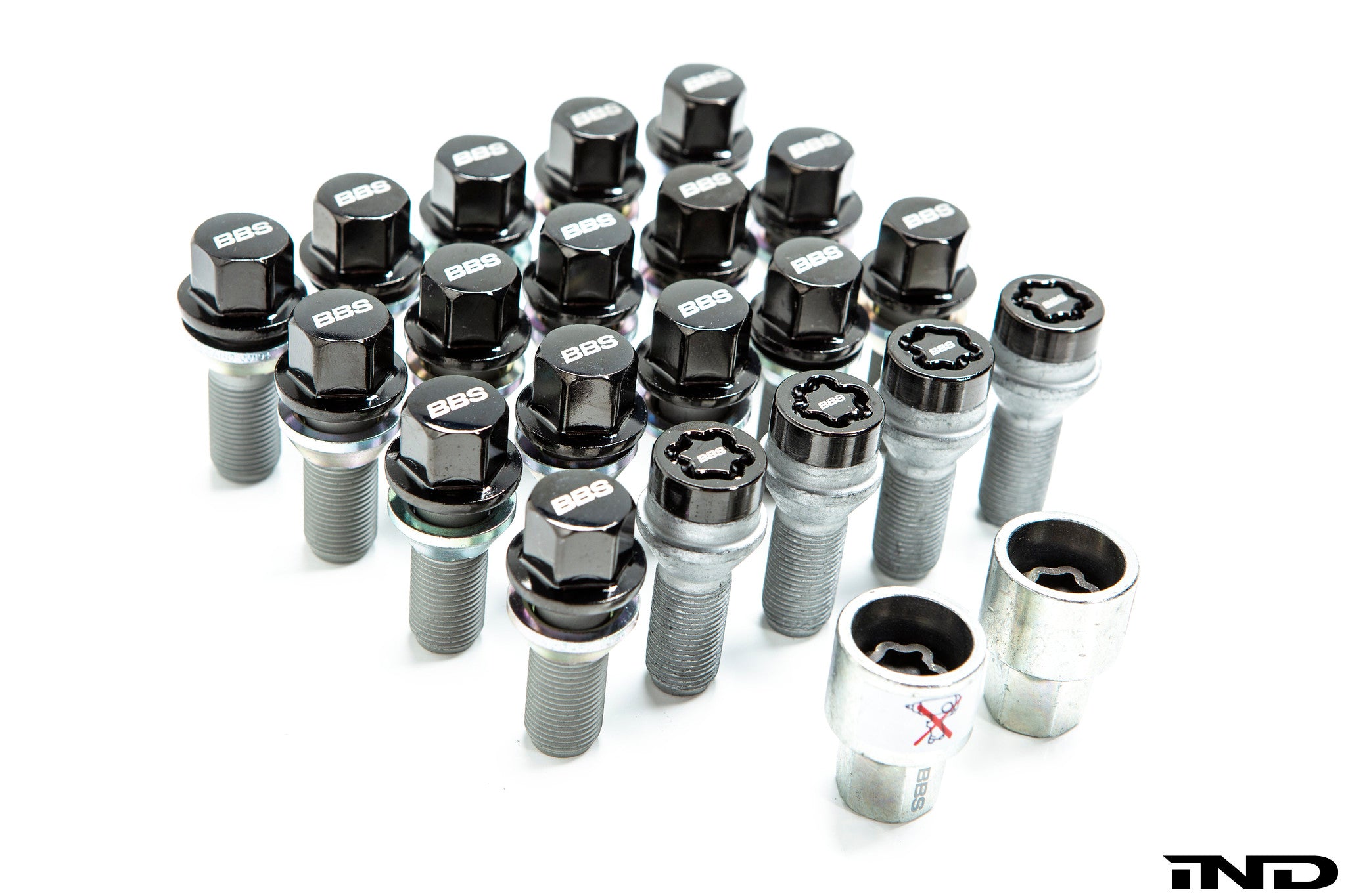BBS m14x1 25 locking wheel bolt set black chrome - iND Distribution