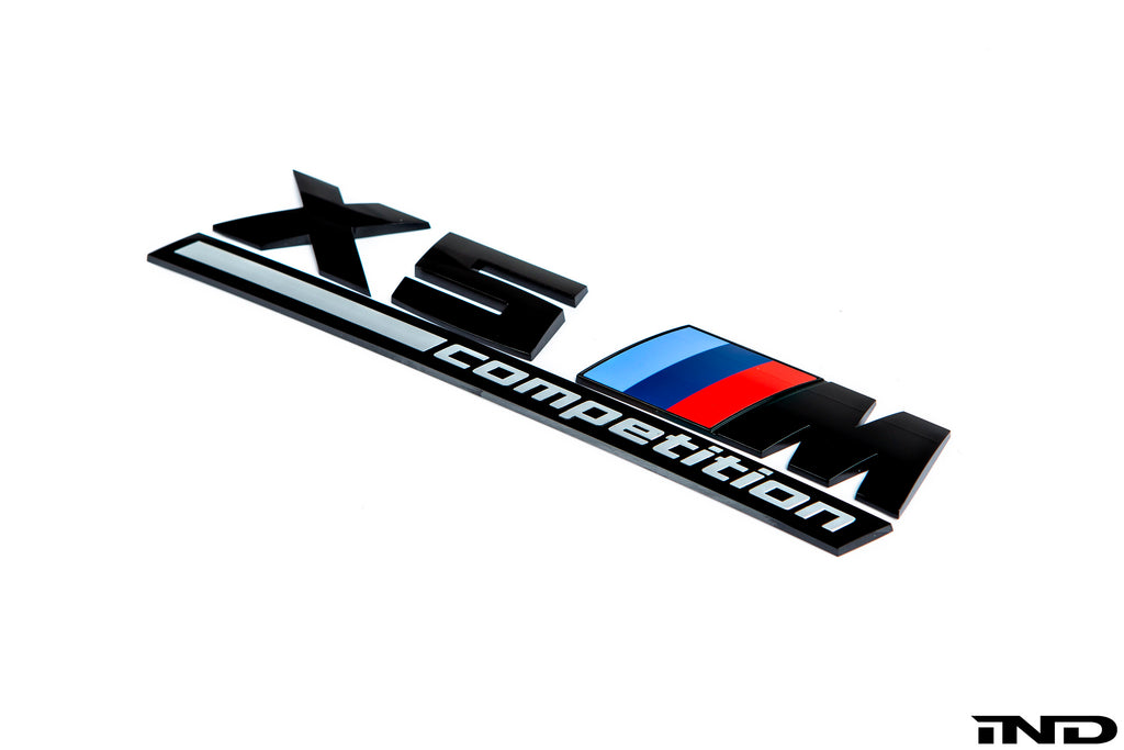 BMW F95 X5M Competition Trunk Emblem Gloss Black - iND Distribution