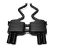 Eisenmann E90 M3 performance exhaust system with polished metal pipes and dual tips, designed for enhanced car sound and performance.